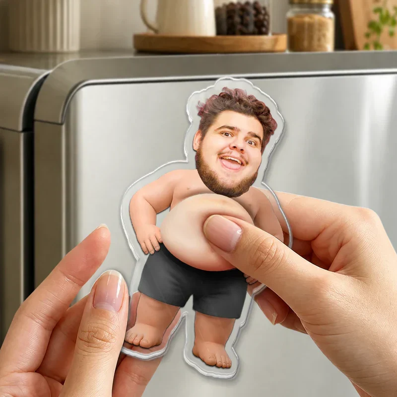 Personalized Silicone Belly Acrylic Magnet, Custom Photo Summer Fridge Decor, Unique Creative Gift - Image 3