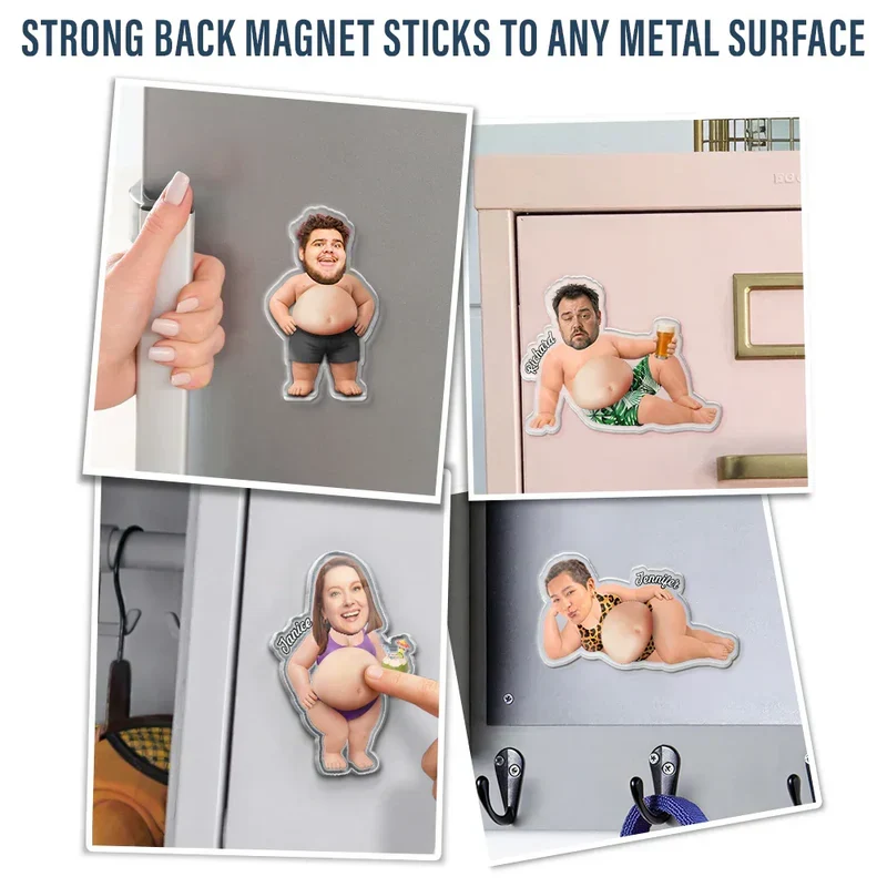 Personalized Silicone Belly Acrylic Magnet, Custom Photo Summer Fridge Decor, Unique Creative Gift - Image 6