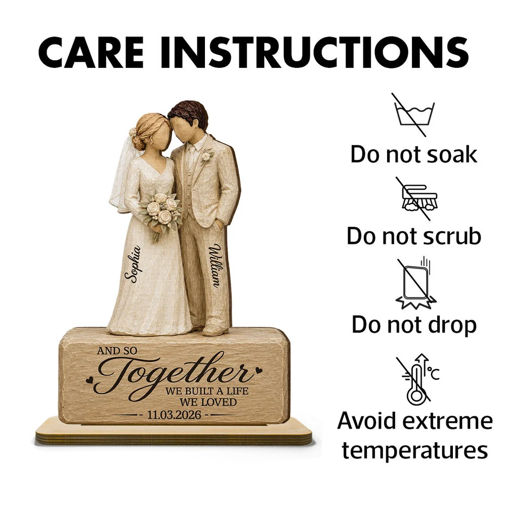 Personalized 2-Layer Wooden Plaque for Couple, Bride & Groom Wedding Scene, Unique Gift - Image 5