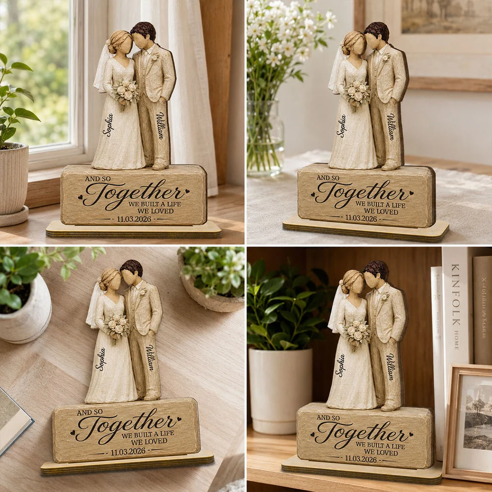 Personalized 2-Layer Wooden Plaque for Couple, Bride & Groom Wedding Scene, Unique Gift - Image 8