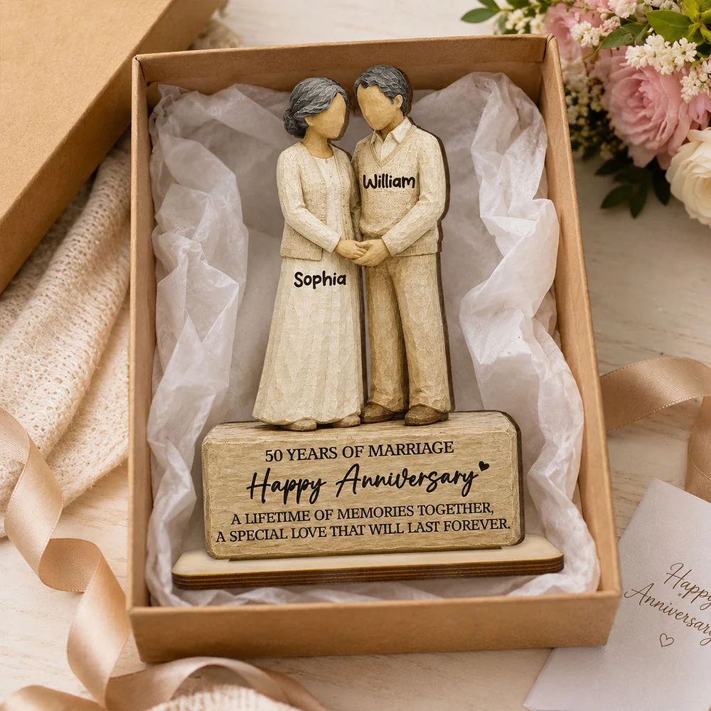Personalized 2-Layer Wooden Plaque, Holding Hands Senior Couple, Unique Creative Gift for Couple - Image 3