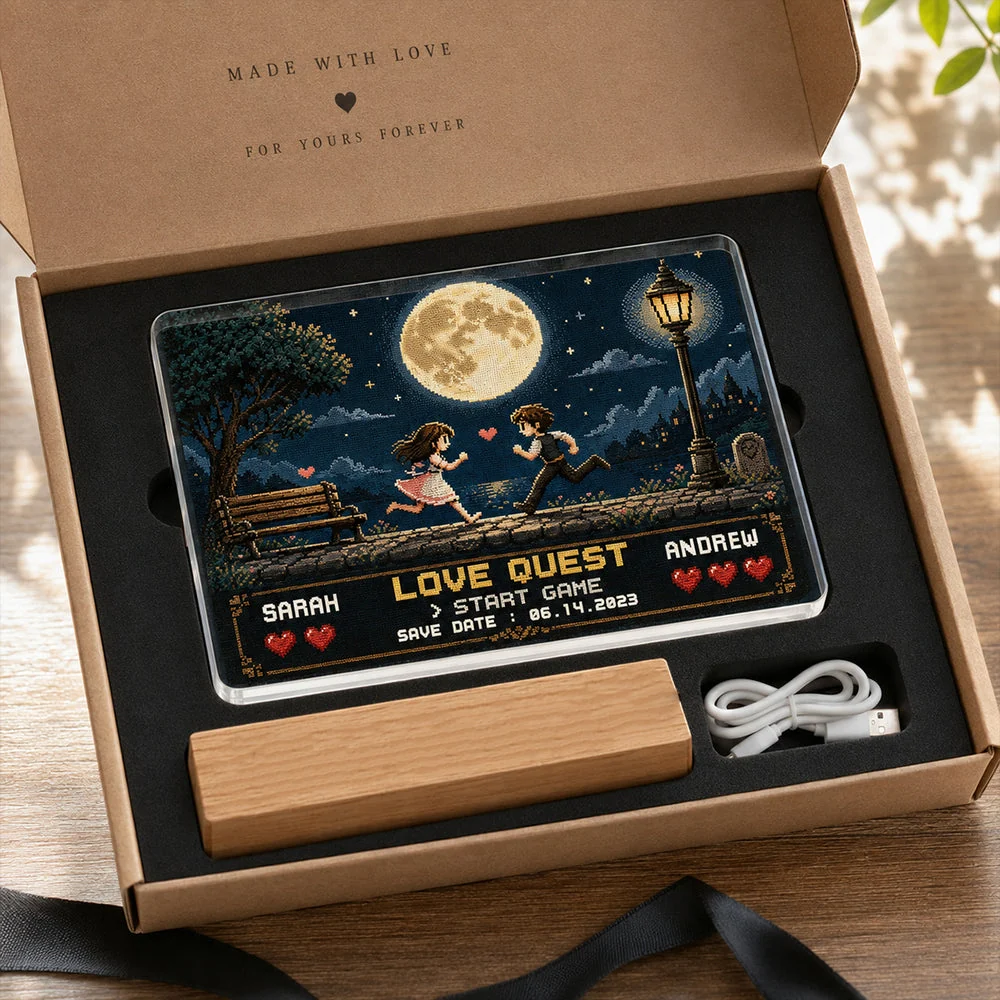 LED Light Plaque with Love Quest Pixel Art, Personalized Romantic Night Light, Creative Gift for Couples - Image 6