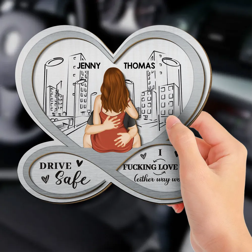Car Visor Clip with Drive Safe Couple Art, Creative Gift for Boyfriend, Girlfriend or Spouse - Image 2