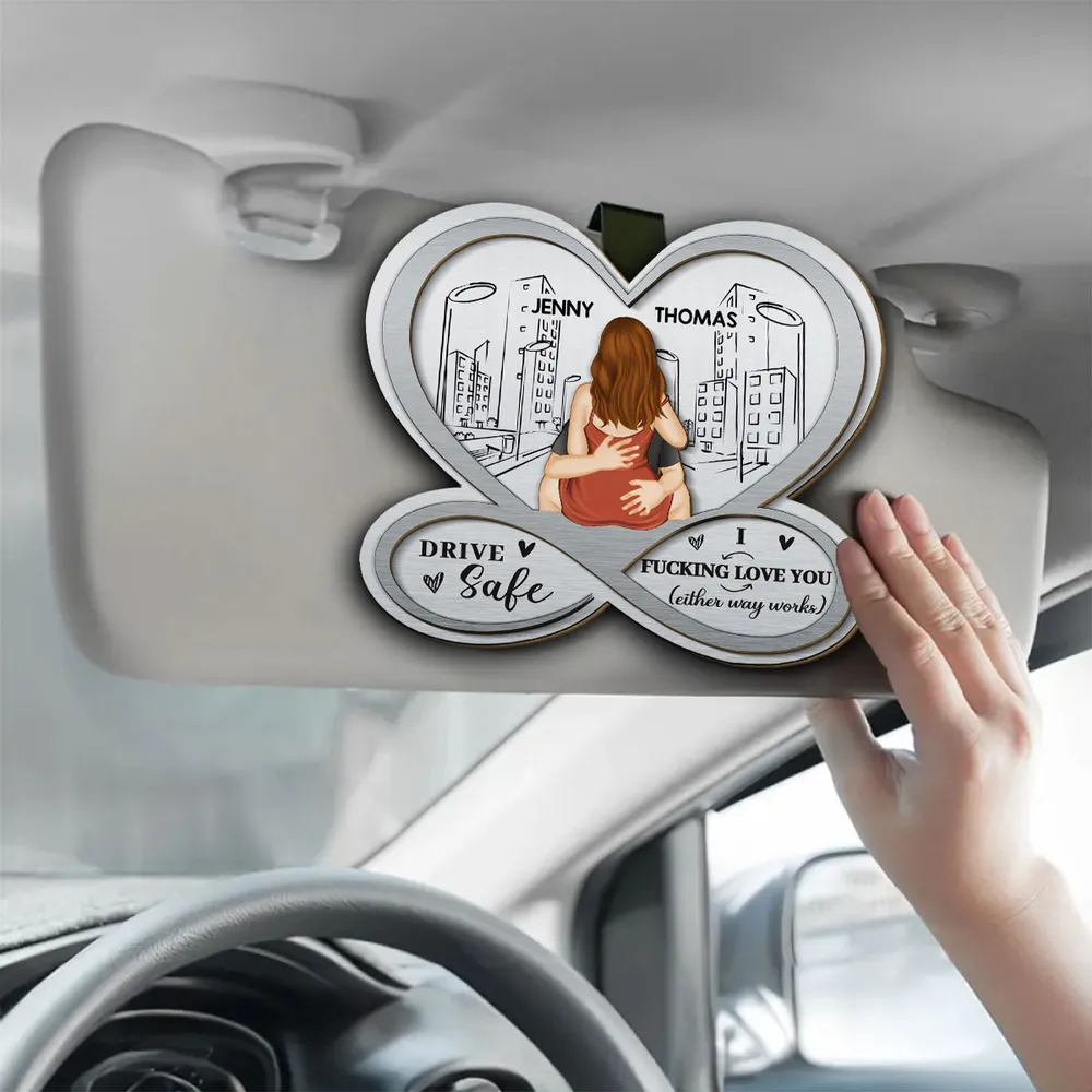 Car Visor Clip with Drive Safe Couple Art, Creative Gift for Boyfriend, Girlfriend or Spouse - Image 3