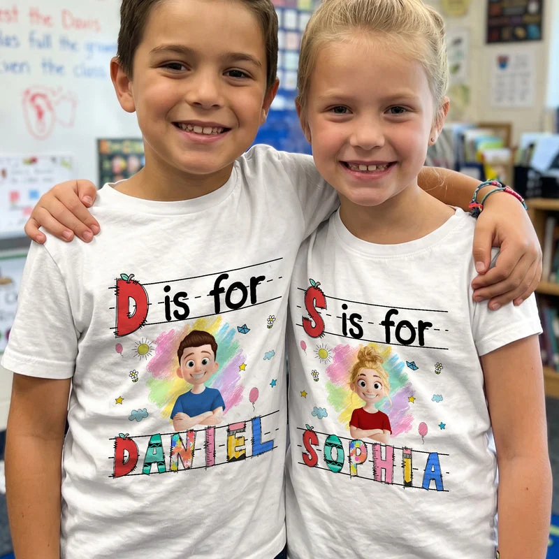 Personalized Youth Tee with Playful School Artwork, Creative Gift for Son with Cheerful Classroom Vibe - Image 2