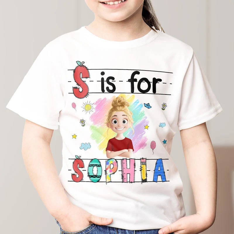Personalized Youth Tee with Playful School Artwork, Creative Gift for Son with Cheerful Classroom Vibe - Image 4