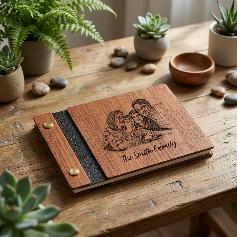 Personalized Wooden Memory Book with Custom Photo Cover, Family Keepsake Album Gift for Parents & Grandparents - Image 2