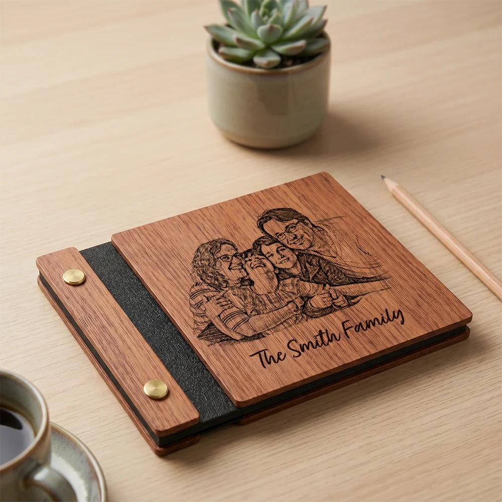 Personalized Wooden Memory Book with Custom Photo Cover, Family Keepsake Album Gift for Parents & Grandparents - Image 5