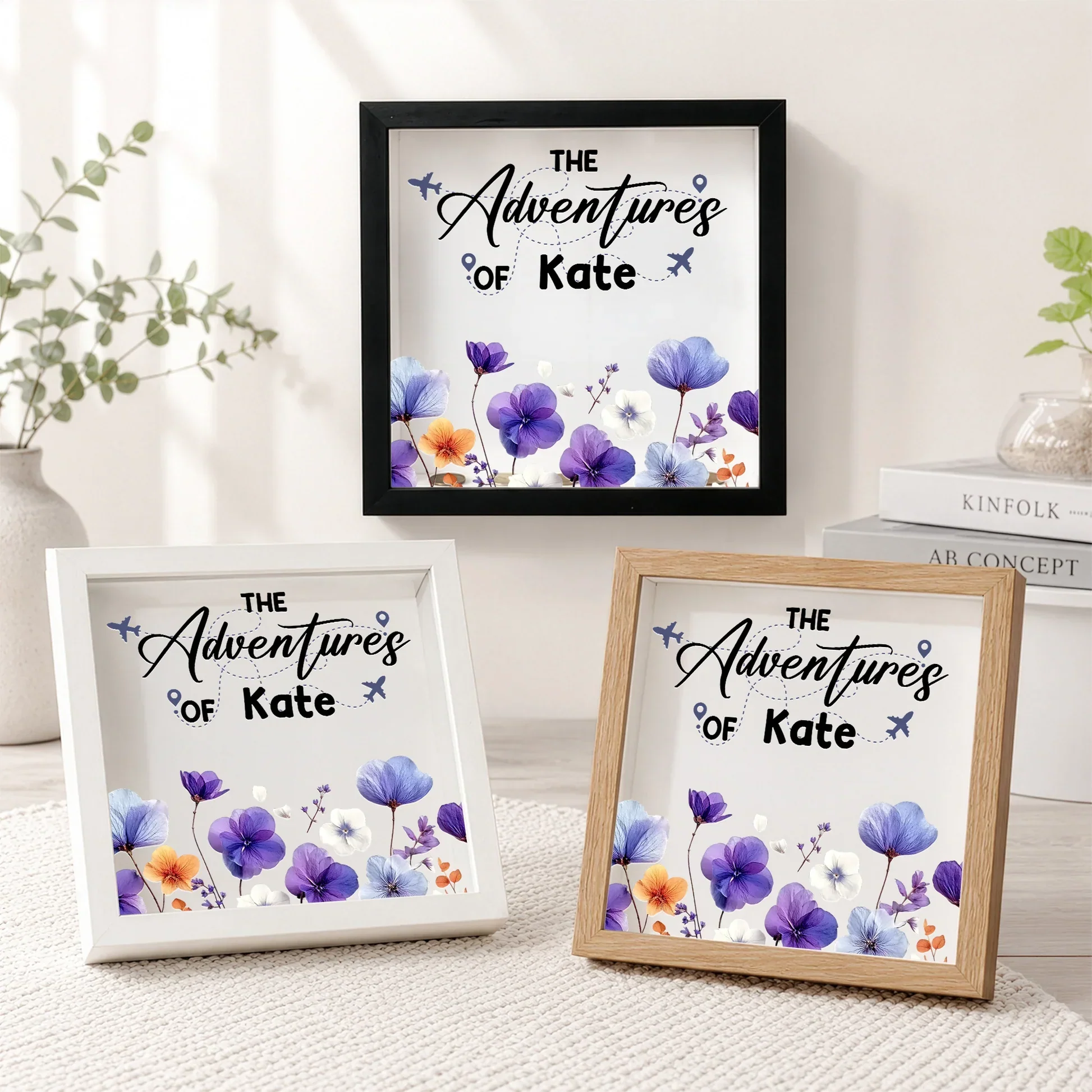 Personalized Wooden Ticket Keepsake Box with Birth Flower Style Travel Art, Unique Gift for Travel Lover - Image 2