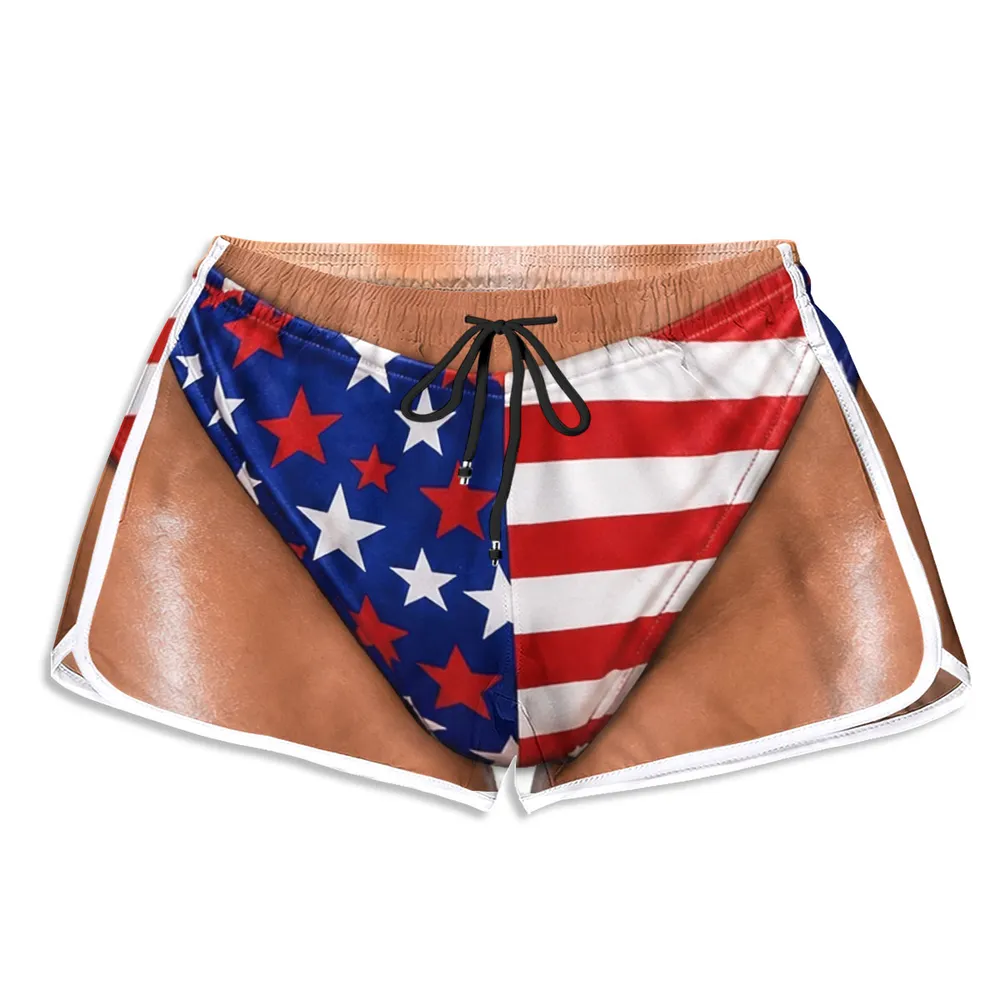 Personalized Men's Beach Shorts with Funny American Flag Print, Creative Gift for Boyfriend or Husband - Image 4