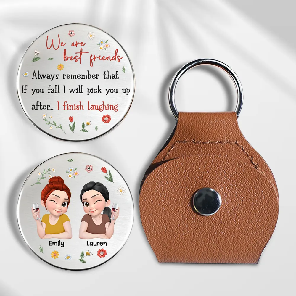 Personalized Pocket Hug with Cartoon Friends, Unique Keepsake Gift for Friend, Funny Floral Quote - Image 2