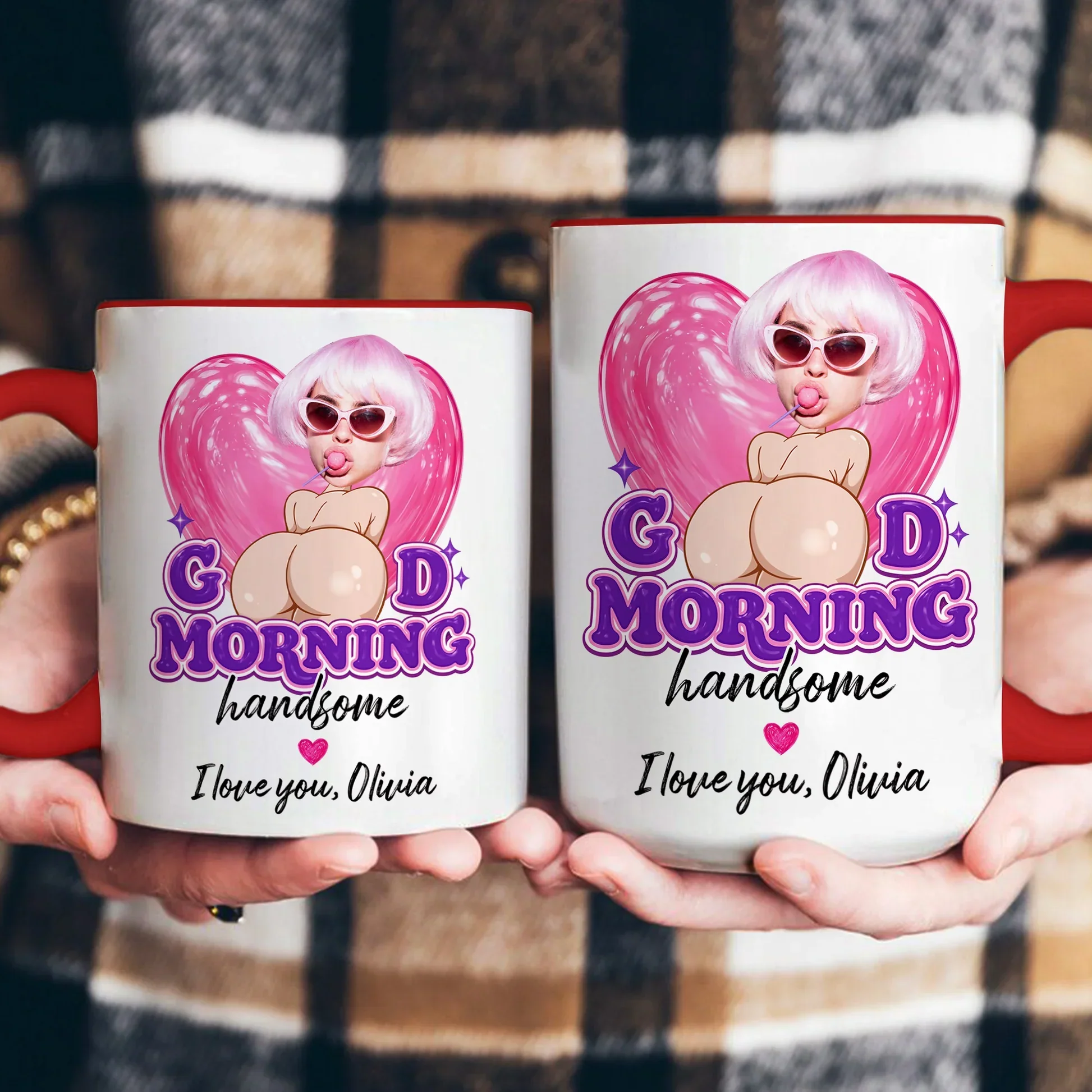 Personalized Ceramic Mug, Cheeky Good Morning Handsome Design, Unique Gift for Husband or Boyfriend - Image 7