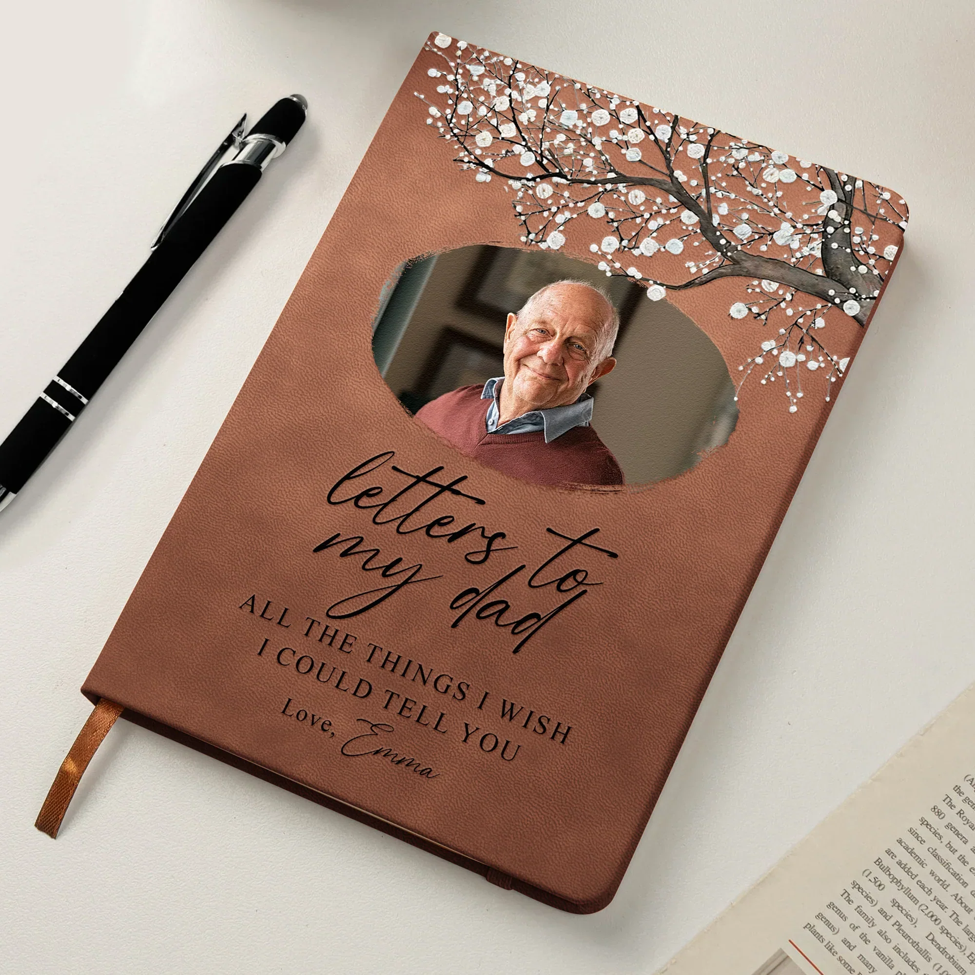 Leather Journal for Dad, Warm Brown Letters to My Dad Design, Creative Gift for Keeping Memories - Image 6