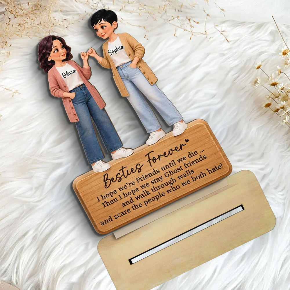Personalized 2-Layer Wooden Plaque, Pinky Promise Friends Forever, Unique Gift for a Close Friend - Image 6
