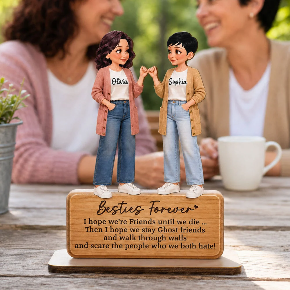 Personalized 2-Layer Wooden Plaque, Pinky Promise Friends Forever, Unique Gift for a Close Friend - Image 7