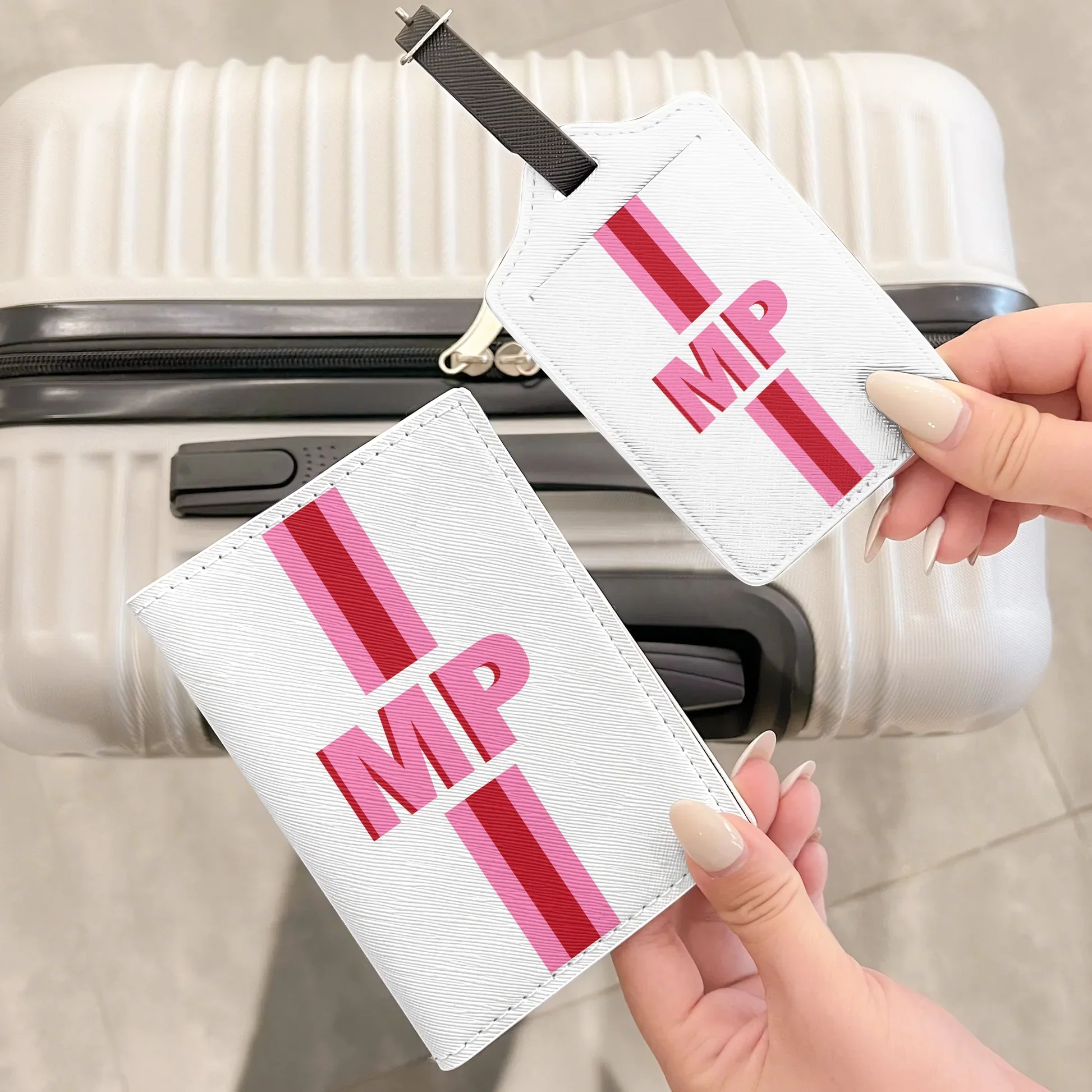 Personalized Passport Luggage Tag Set, Shadow Monogram Initials, Unique Travel Gift for Frequent Flyers - Image 8
