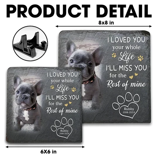 Personalized Dog Memorial Square Stone, Custom Missing You Quote, Unique Sympathy Gift for Pet Owners - Image 4