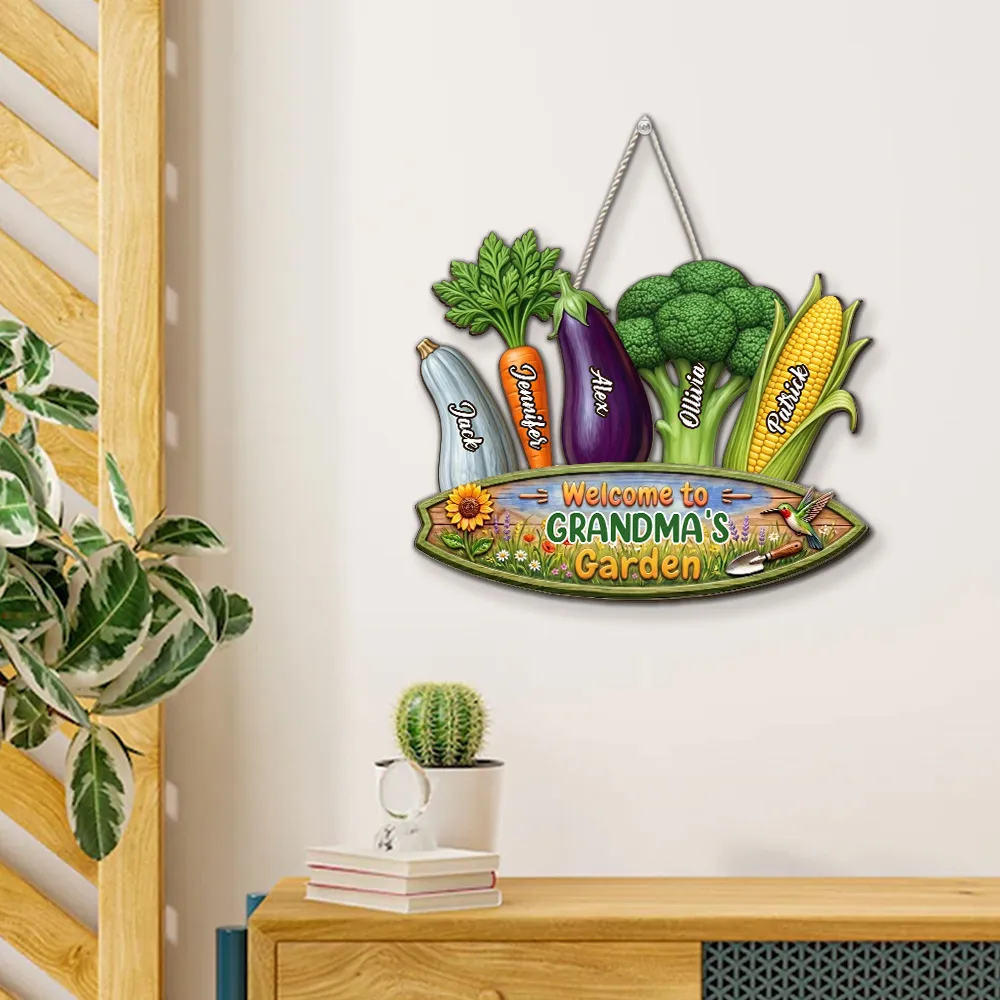 Personalized Grandma's Garden Wooden Sign, Custom Vegetable Family Art, Unique Gift for Grandma - Image 6