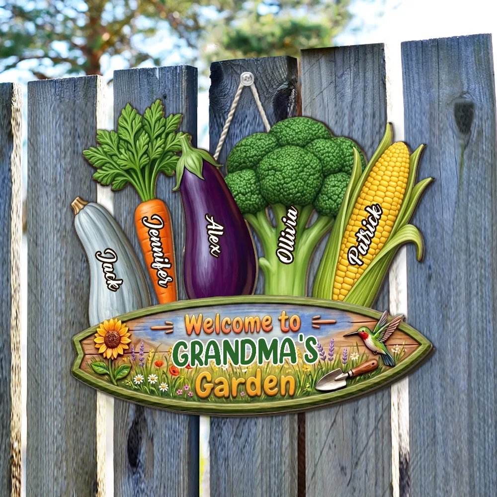 Personalized Grandma's Garden Wooden Sign, Custom Vegetable Family Art, Unique Gift for Grandma - Image 7