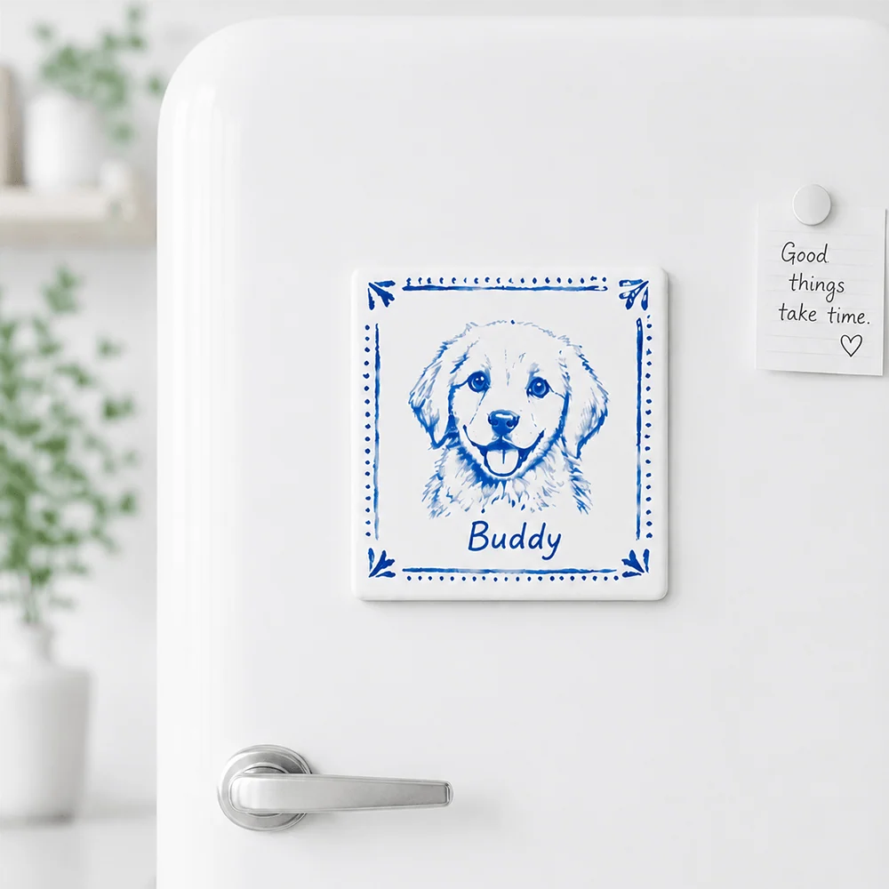 Personalized Ceramic Fridge Magnet, Custom Pet Portrait From Photo, Creative Gift for Pet Owners