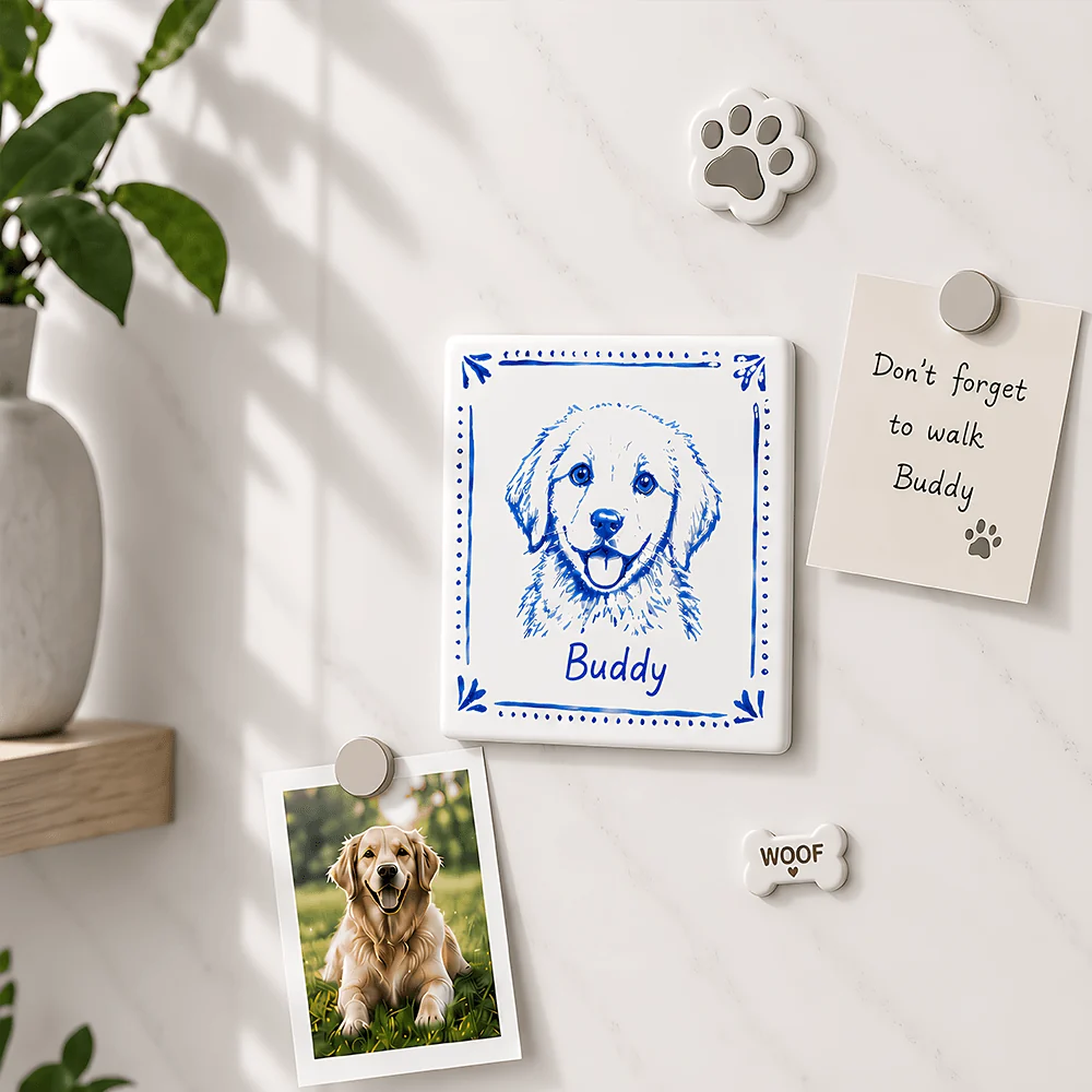 Personalized Ceramic Fridge Magnet, Custom Pet Portrait From Photo, Creative Gift for Pet Owners - Image 2
