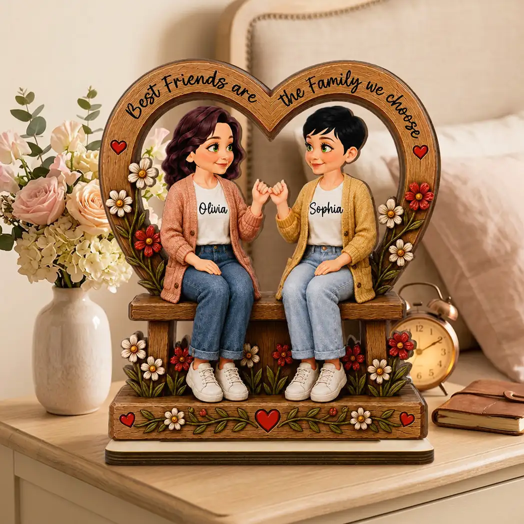 Personalized Wooden Plaque, Pinky Promise Friends, Unique Creative Gift for a Close Friend