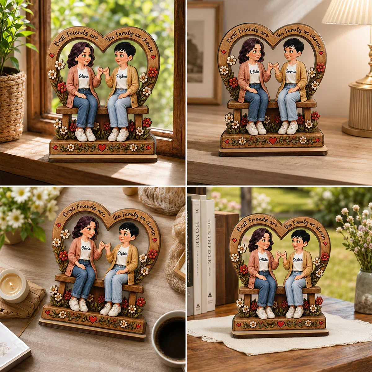 Personalized Wooden Plaque, Pinky Promise Friends, Unique Creative Gift for a Close Friend - Image 7