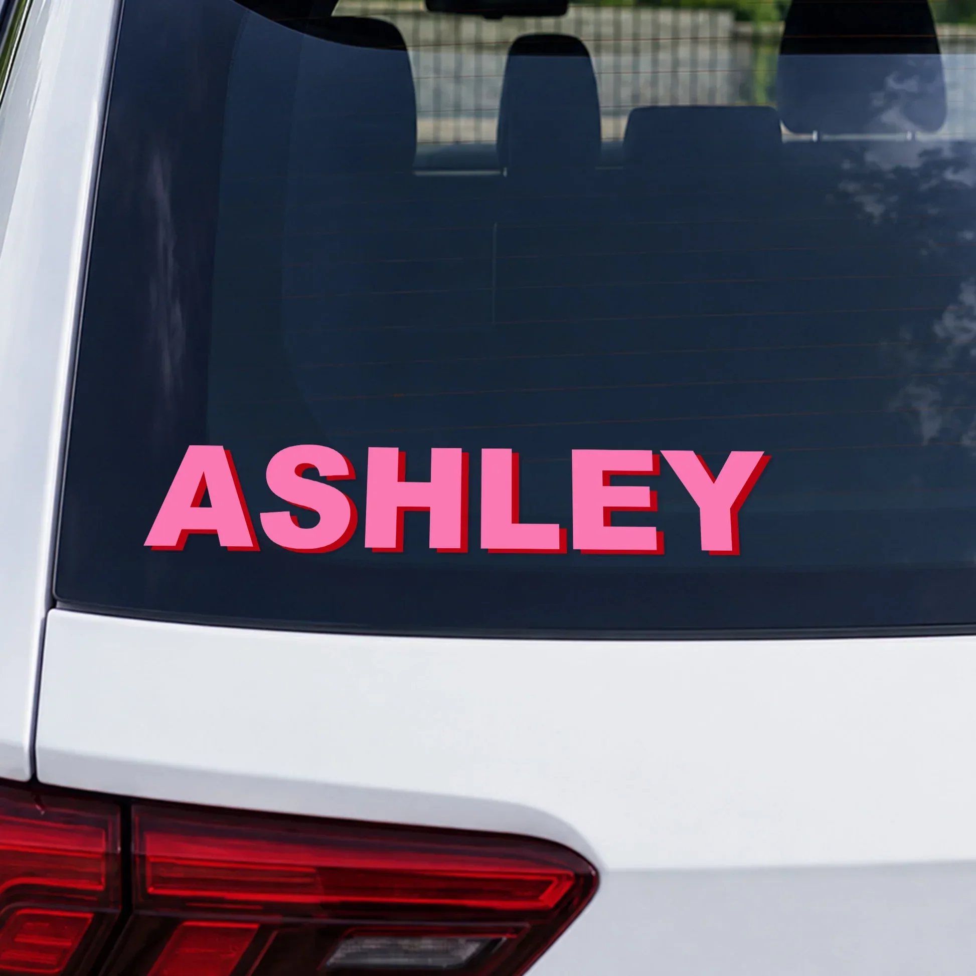 Bold Pink Sticker Decal for Car Windows, Personalized Lettering Keepsake, Creative Gift for Friends - Image 2