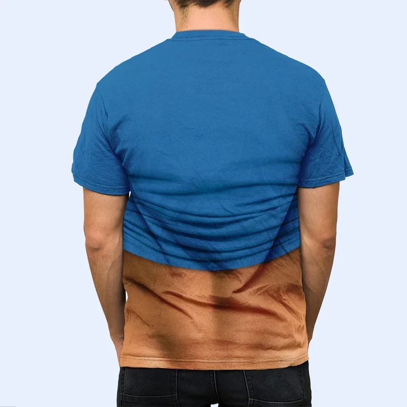 Personalized Printed Classic Tee, Funny Hairy Belly Holding Beer at Beach, Unique Creative Gift for Him - Image 6