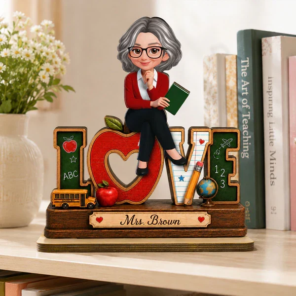 Personalized 2-Layer Wooden Plaque for Teacher, Cute Classroom Love Design, Unique Gift - Image 5