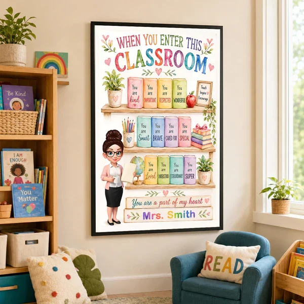 Personalized Teacher Poster, Colorful Classroom Affirmation Wall Art, Unique Creative Gift for Teacher - Image 2
