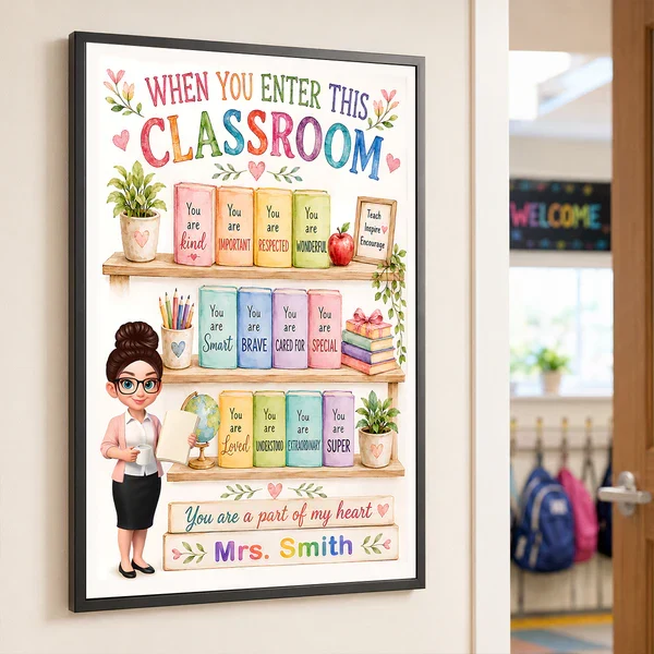 Personalized Teacher Poster, Colorful Classroom Affirmation Wall Art, Unique Creative Gift for Teacher - Image 7