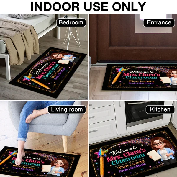 Personalized Teacher Doormat, Classroom Welcome With Pencil Wand, Unique Creative Gift for Back to School - Image 5