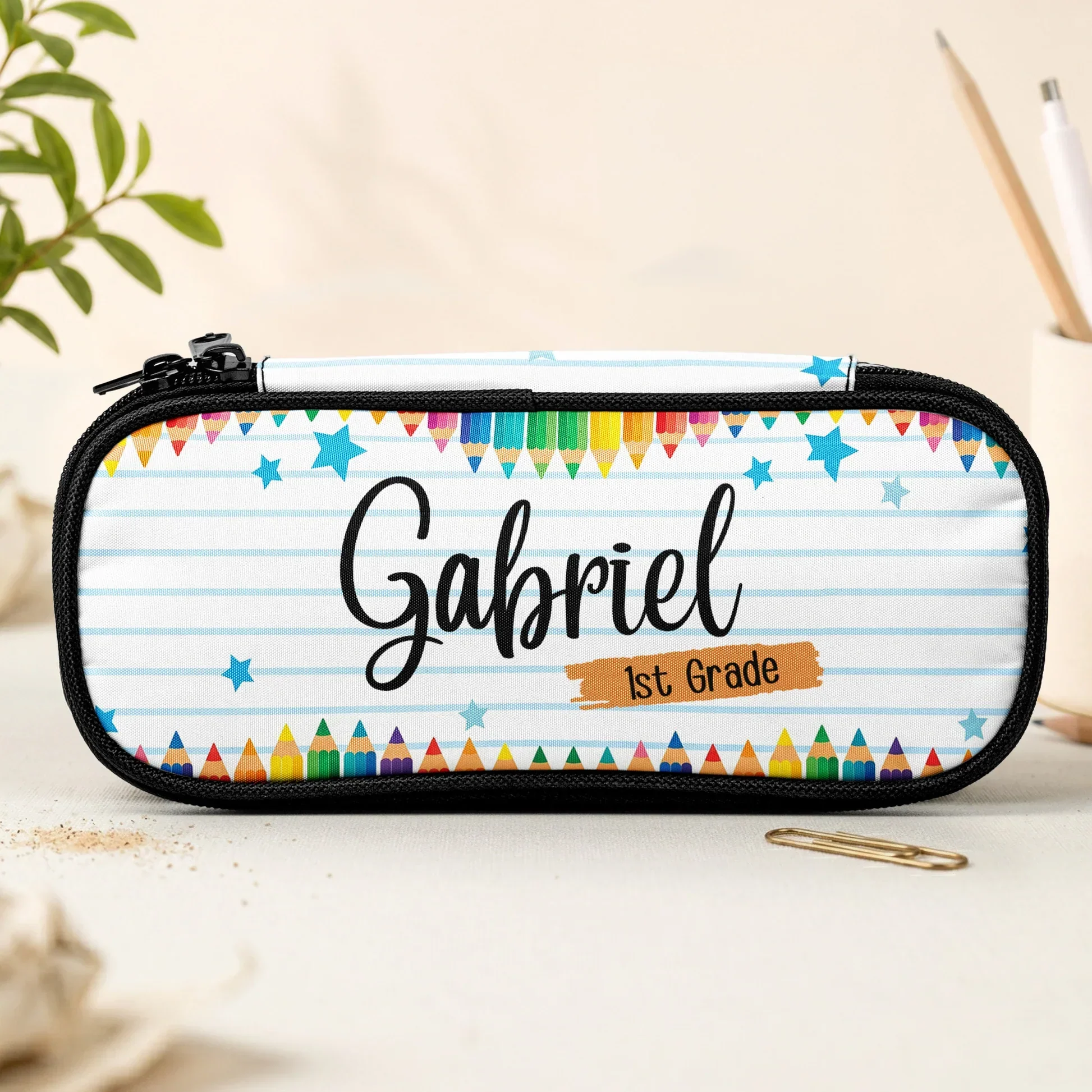 Personalized Pencil Case, Colorful School Design, Unique Back To School Gift For Kids - Image 3