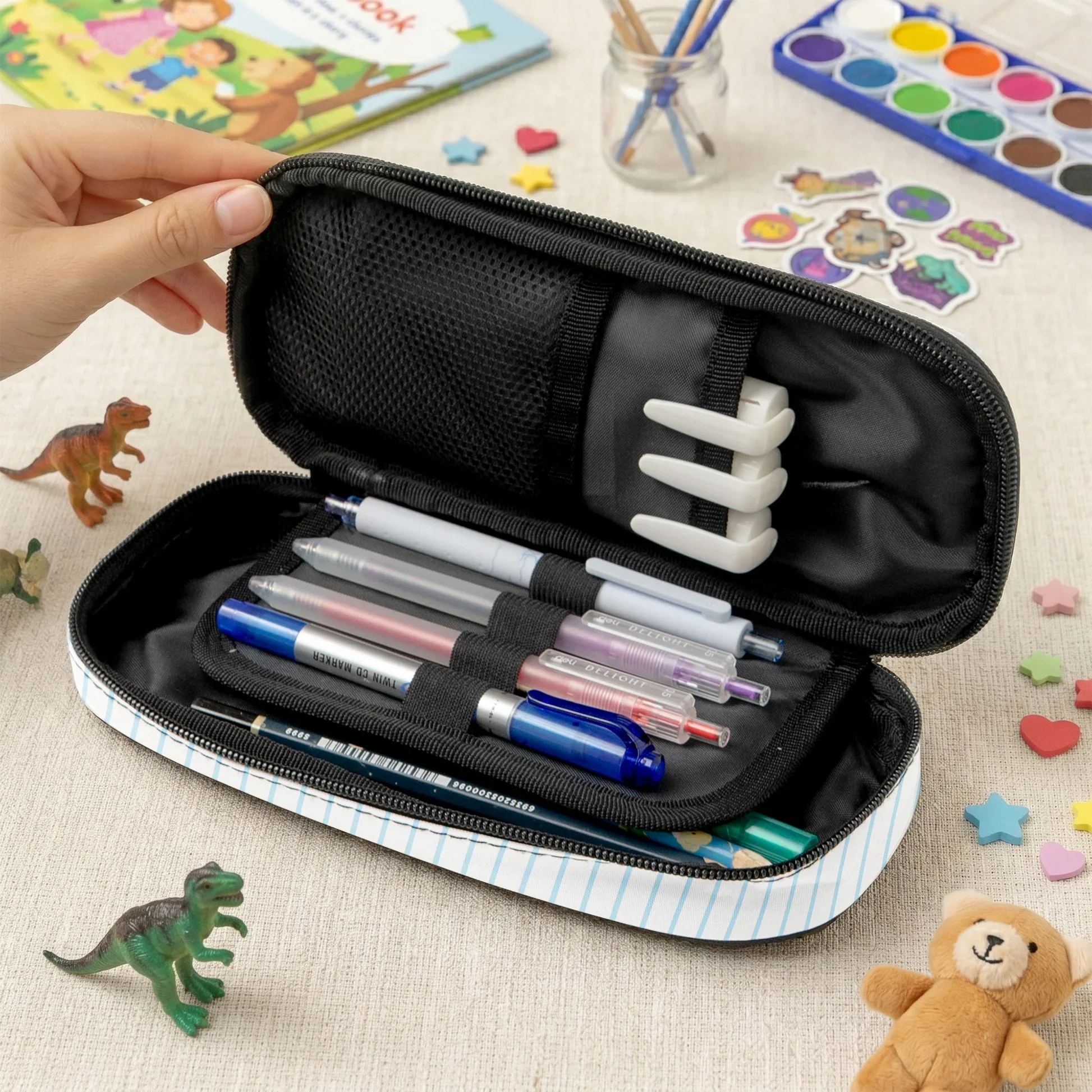 Personalized Pencil Case, Colorful School Design, Unique Back To School Gift For Kids - Image 5