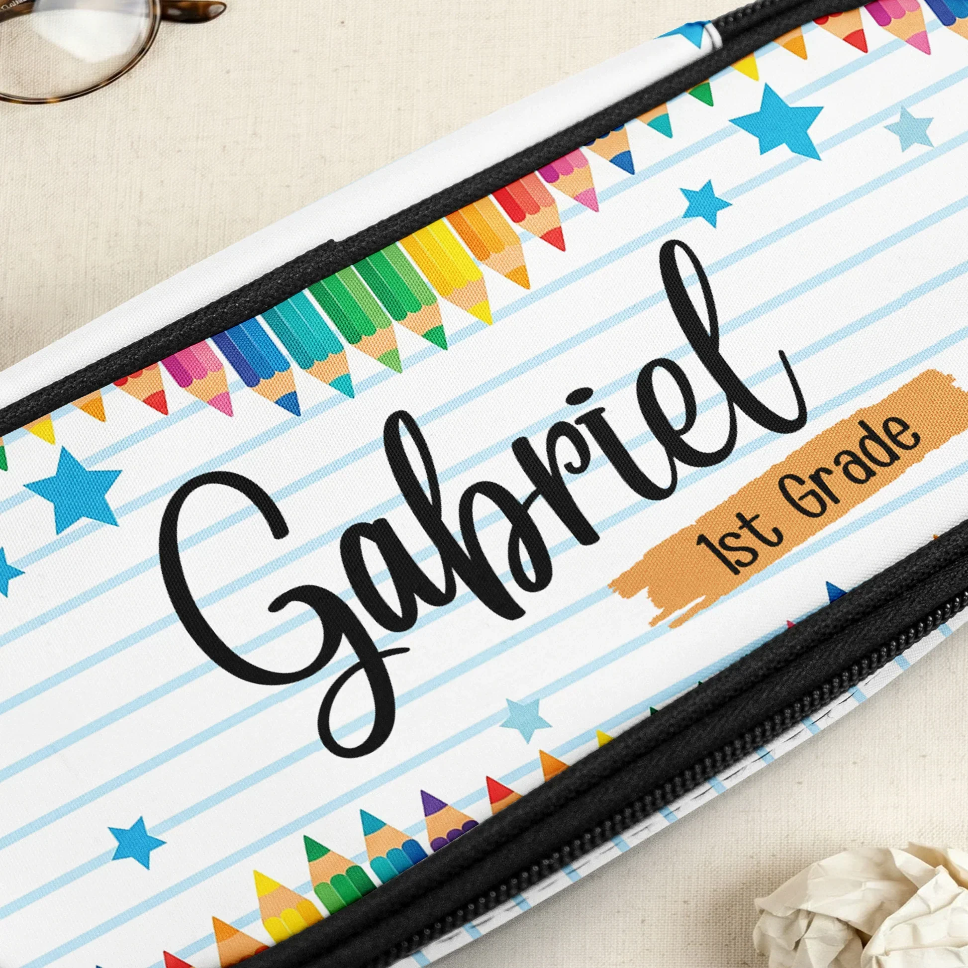 Personalized Pencil Case, Colorful School Design, Unique Back To School Gift For Kids - Image 6