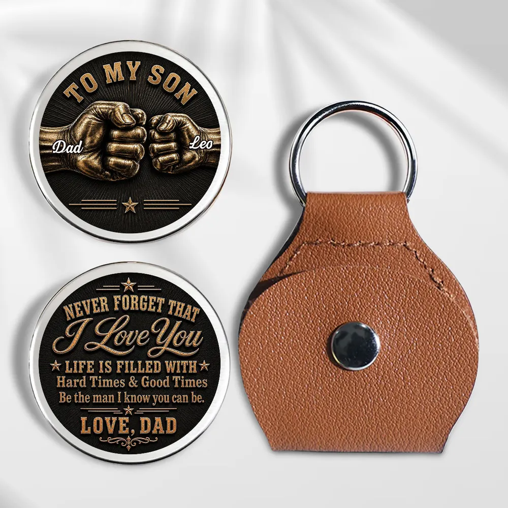 Pocket Hug for Son from Dad, Personalized Love Token with Fist Bump Art, Creative Gift for Daily Courage - Image 2