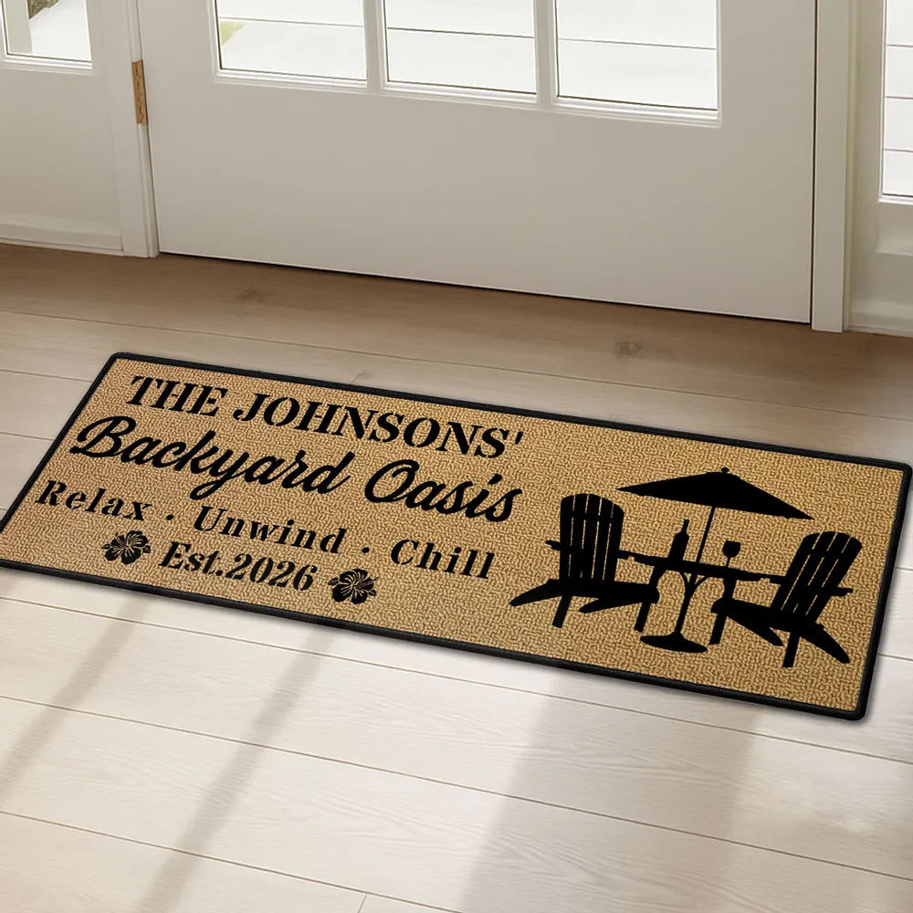 Personalized Standard Doormat with Relax Unwind Chill Patio Design, Creative Gift for Outdoor Entryway - Image 2
