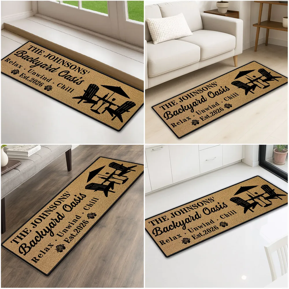 Personalized Standard Doormat with Relax Unwind Chill Patio Design, Creative Gift for Outdoor Entryway - Image 3