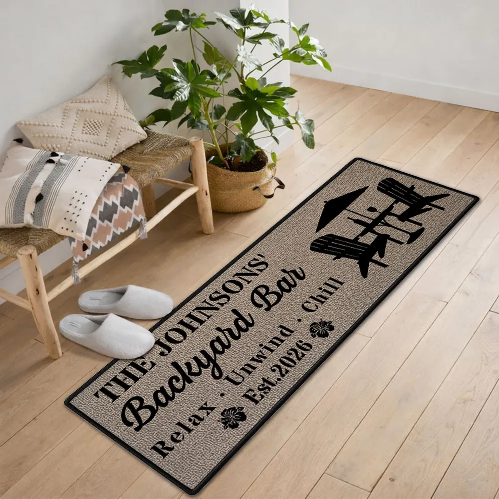 Personalized Standard Doormat with Relax Unwind Chill Patio Design, Creative Gift for Outdoor Entryway - Image 6
