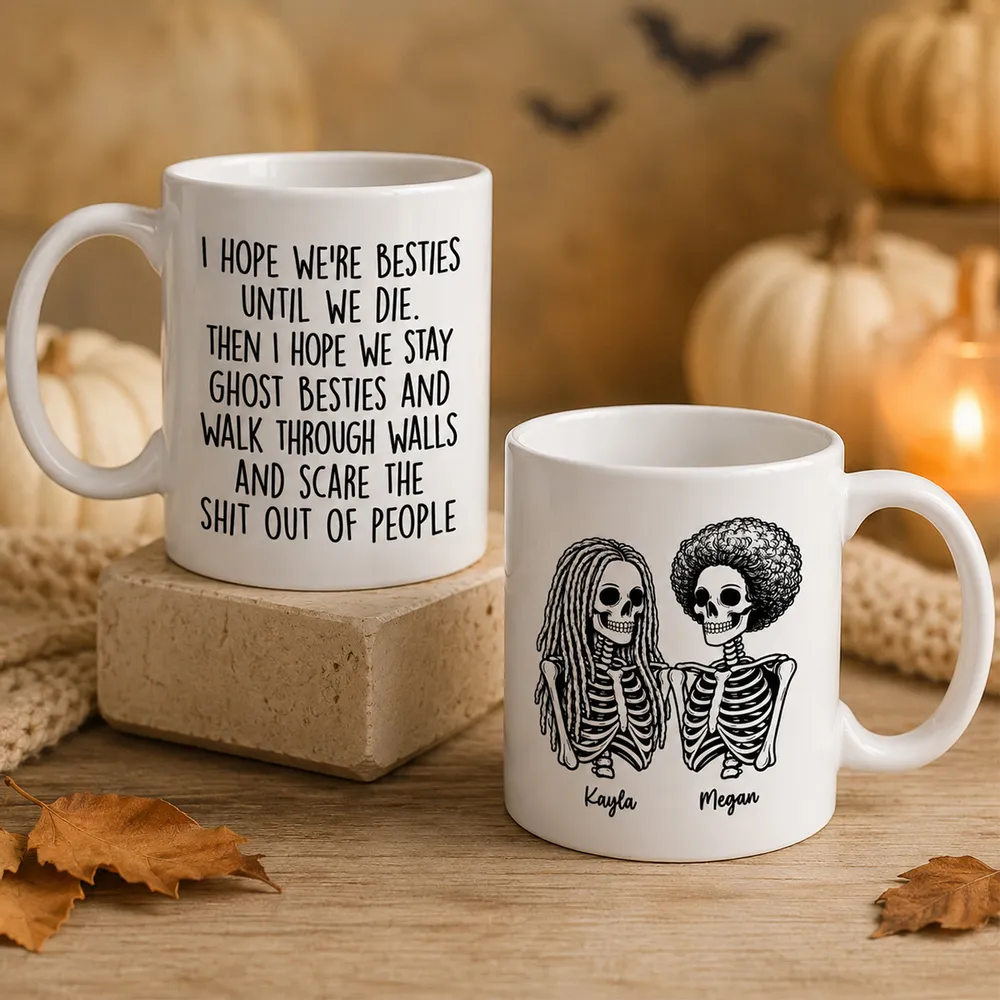 Funny Friendship Mug With Custom Ghost Friends Quote, Unique Creative Gift For Coworker - Image 3