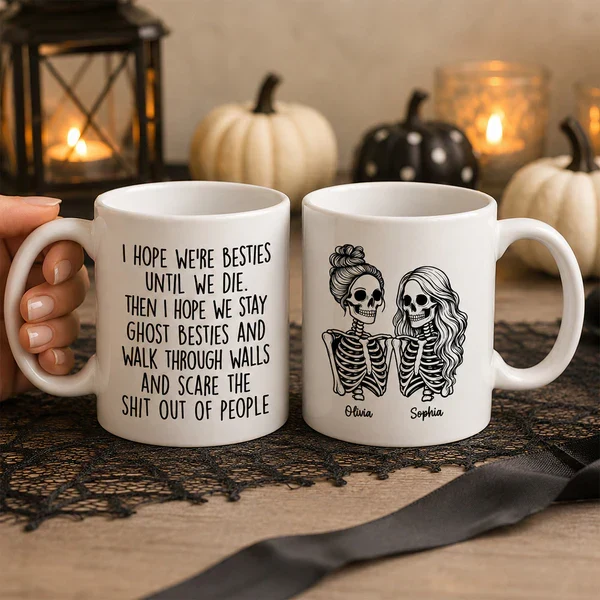 Funny Friendship Mug With Custom Ghost Friends Quote, Unique Creative Gift For Coworker - Image 6