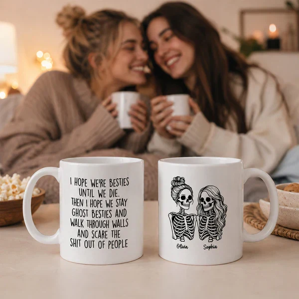 Funny Friendship Mug With Custom Ghost Friends Quote, Unique Creative Gift For Coworker - Image 8