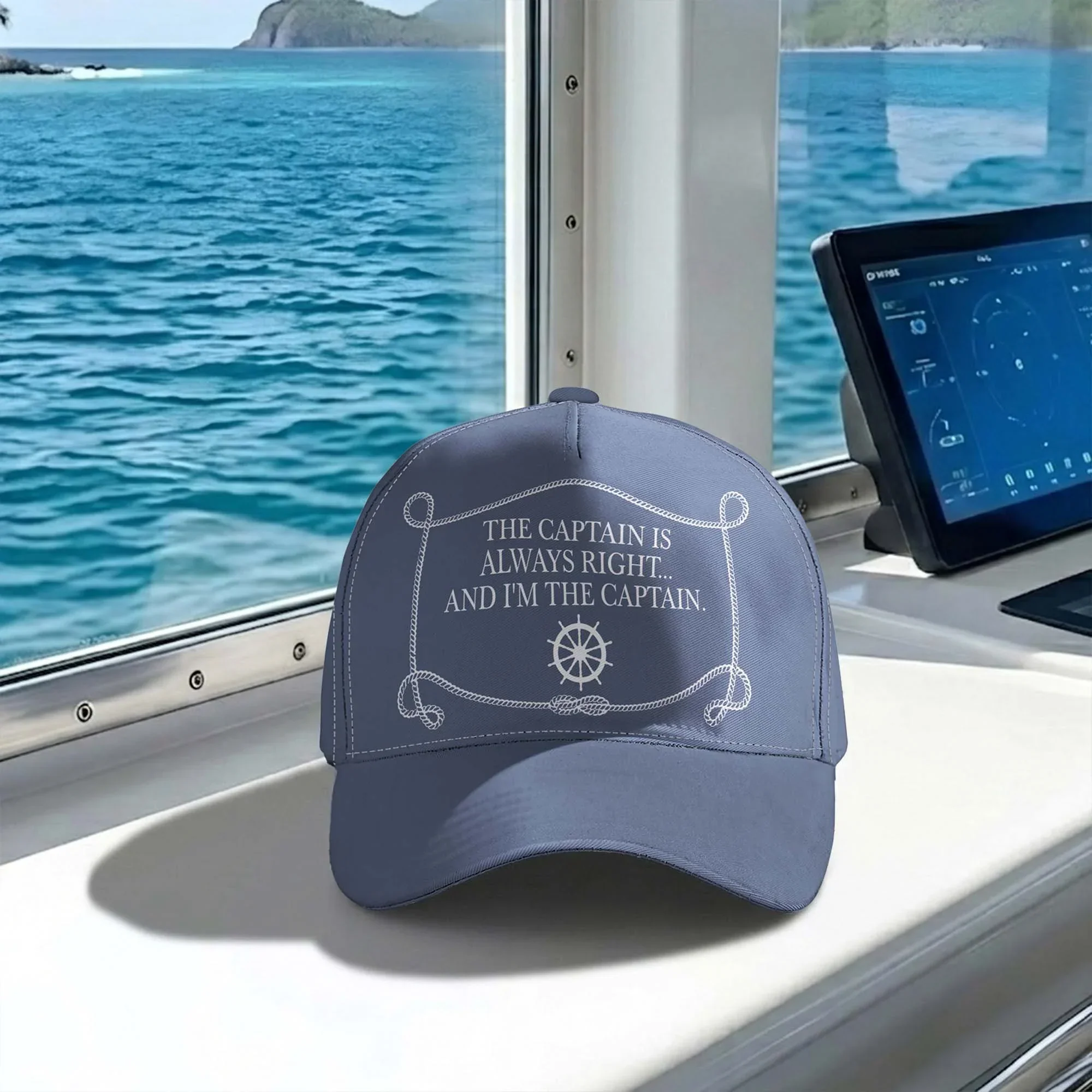 Custom Quick-Dry Cap for Boat Lover, Funny Captain Quote & Creative Nautical Gift for Dad - Image 3
