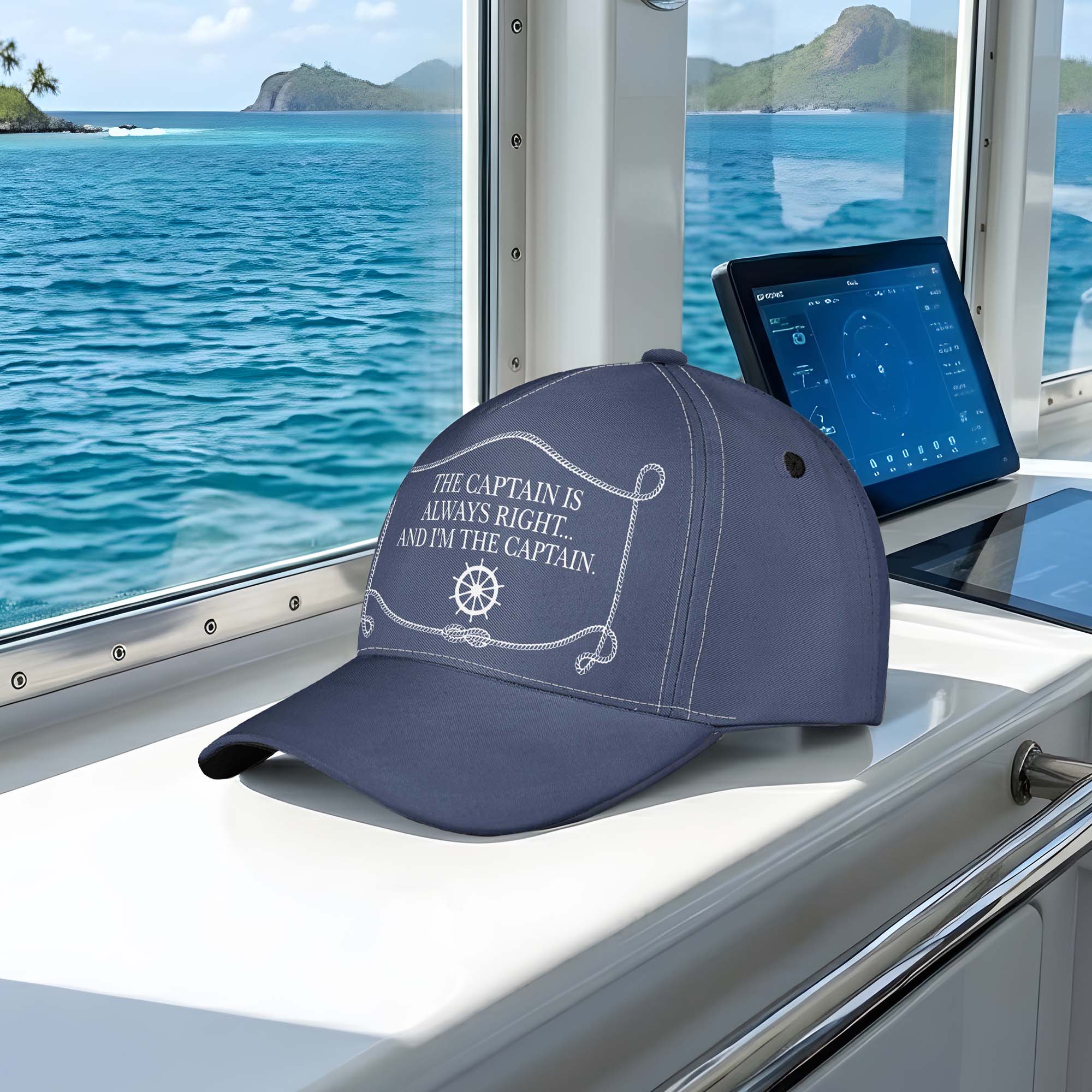 Custom Quick-Dry Cap for Boat Lover, Funny Captain Quote & Creative Nautical Gift for Dad - Image 5