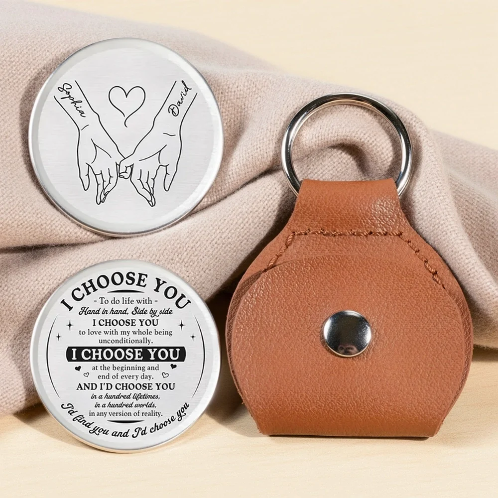Personalized Pocket Hug, I Choose You Token With Holding Hands, Unique Romantic Gift For Partner