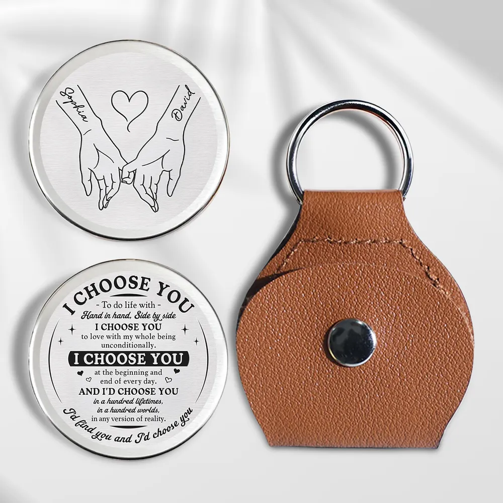 Personalized Pocket Hug, I Choose You Token With Holding Hands, Unique Romantic Gift For Partner - Image 2