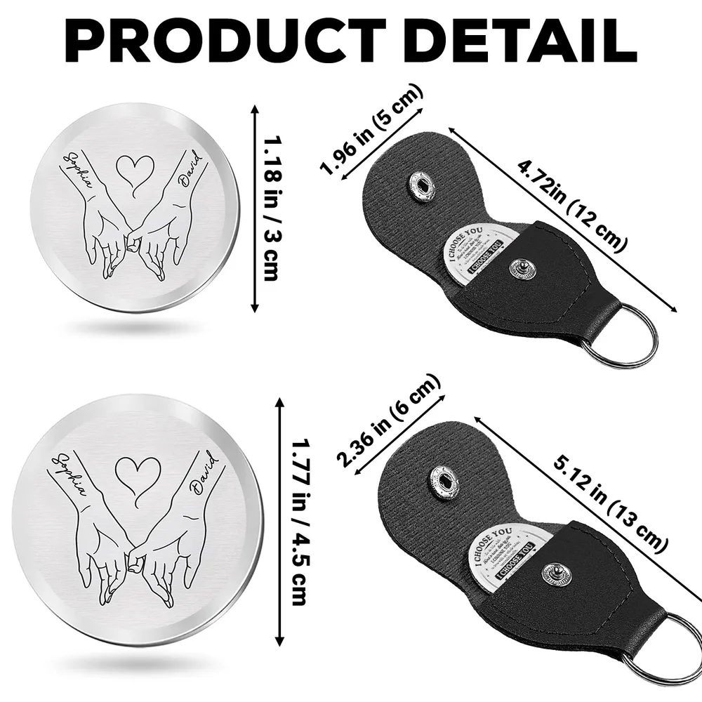 Personalized Pocket Hug, I Choose You Token With Holding Hands, Unique Romantic Gift For Partner - Image 4
