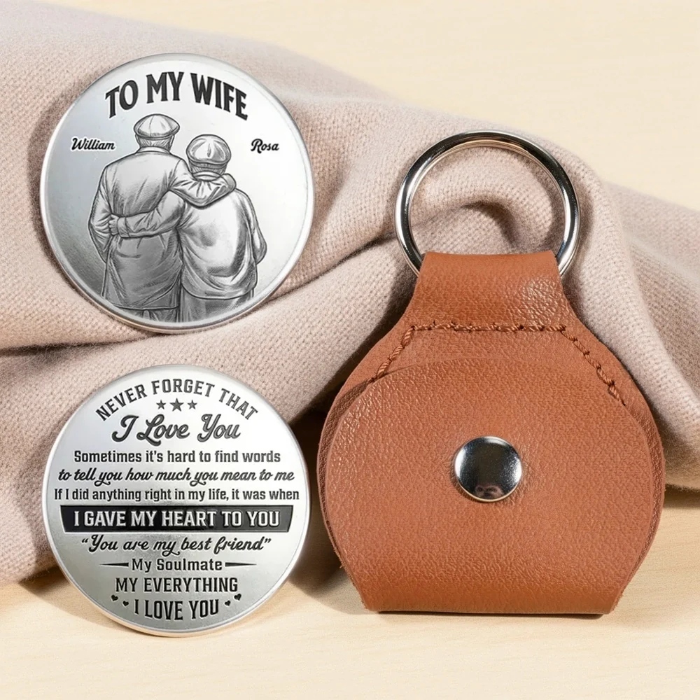 Personalized Pocket Hug with Couple Embrace, Unique Creative Gift for Wife, Romantic Love Token