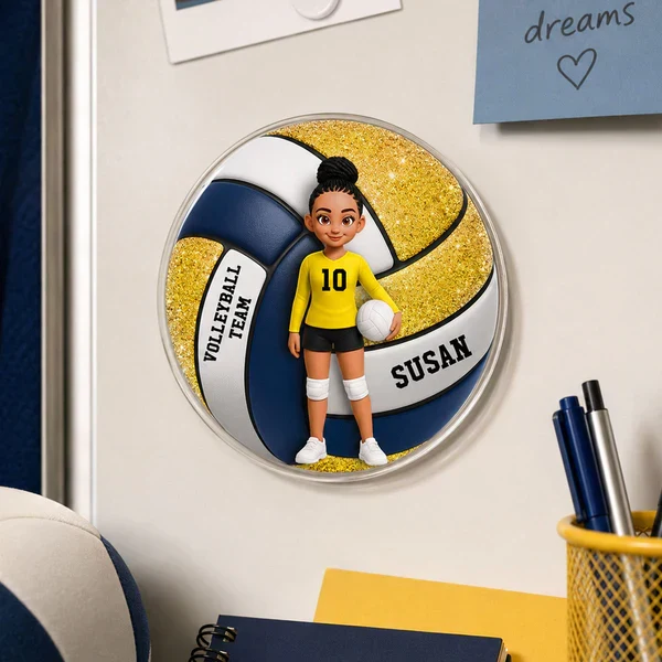 Personalized Standing Volleyball Girl Acrylic Magnet, Red Locker Decor, Unique Gift for Daughter Son - Image 7